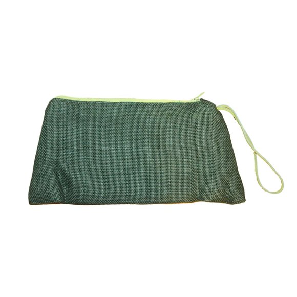 Handmade Burlap Clutch Women's Handbag Wristlet - Picture 2 of 6